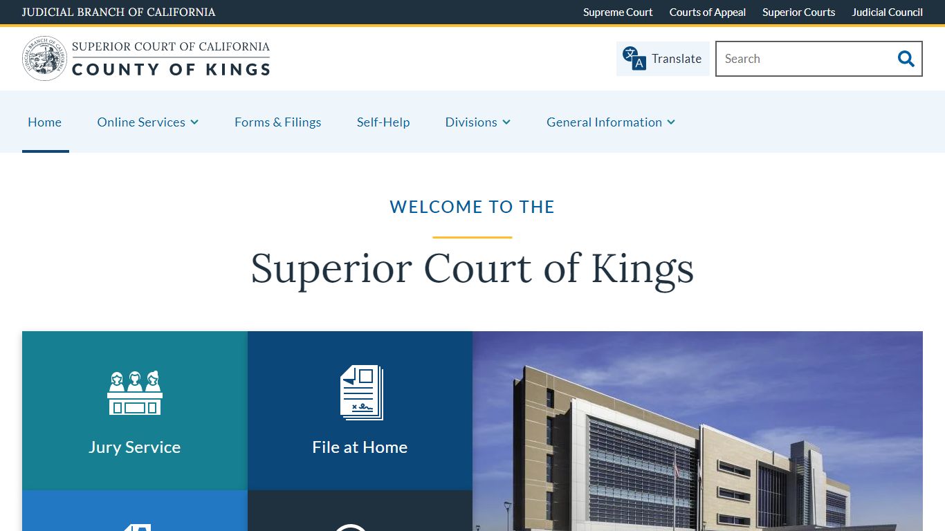 Home | Superior Court of California | County of Kings