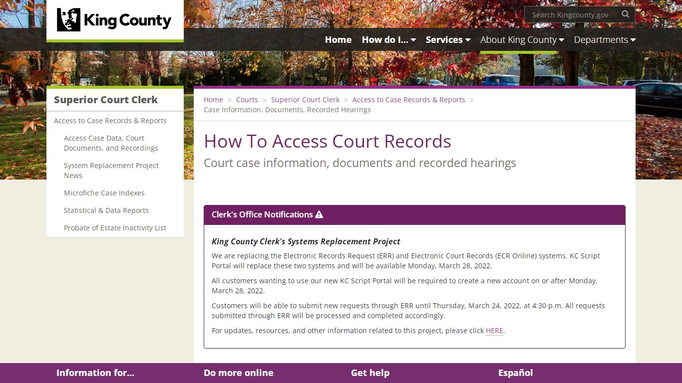How To Access Court Records - King County